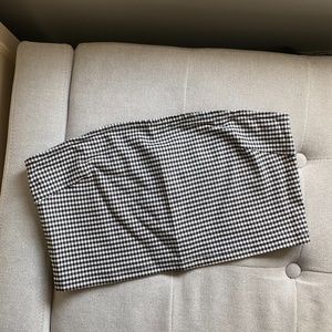 Gingham Black & White Bandeau Crop Top